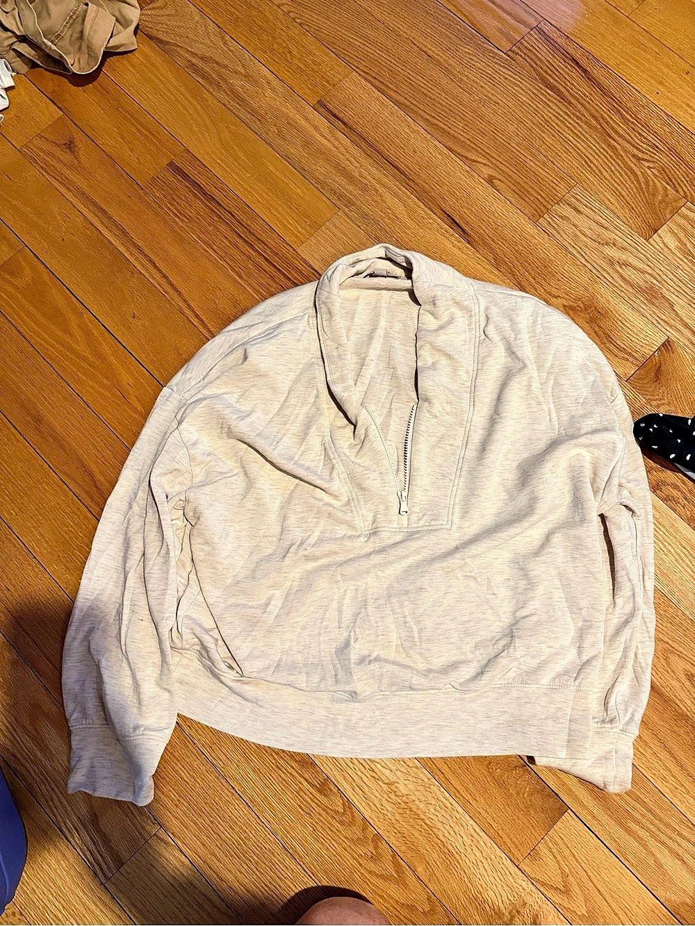 LOFT Cream Zip Front Jacket Size XL